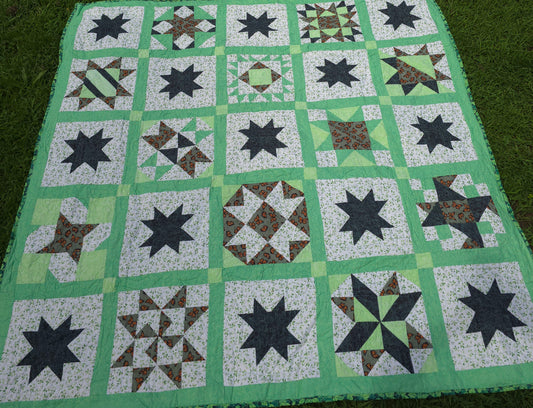 Quilt green and white
