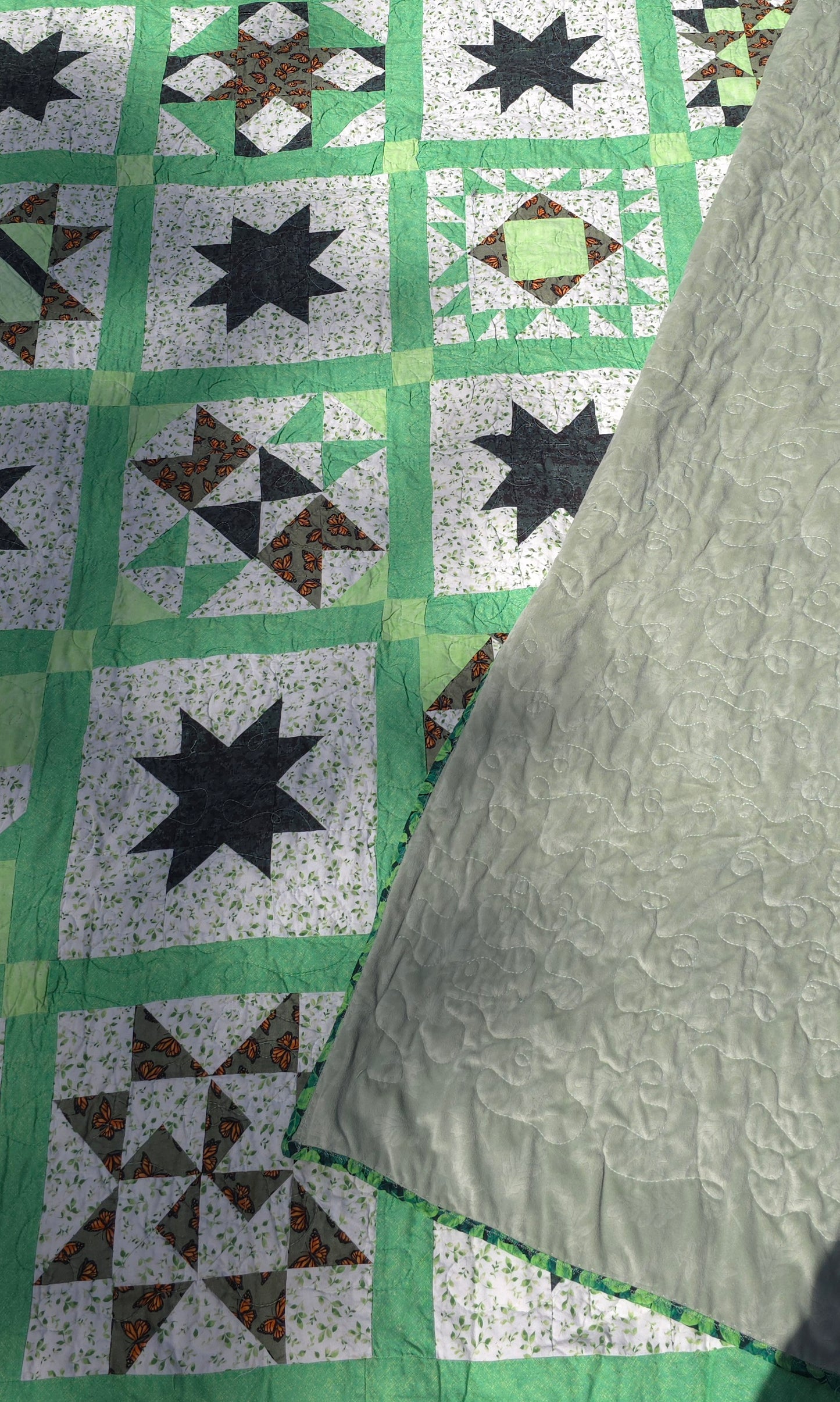 Quilt green and white
