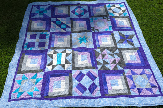 Quilt blue and purple